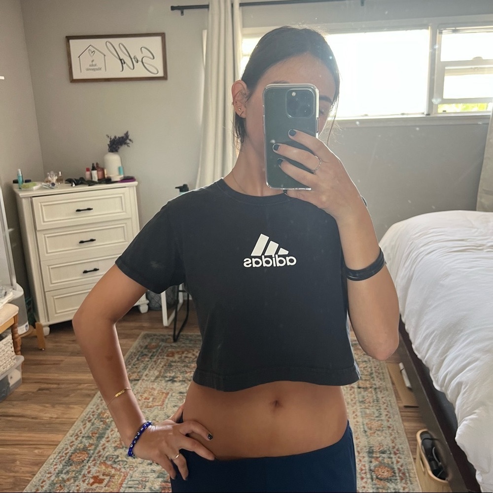 Vintage Rework Adidas Cropped T Shirt